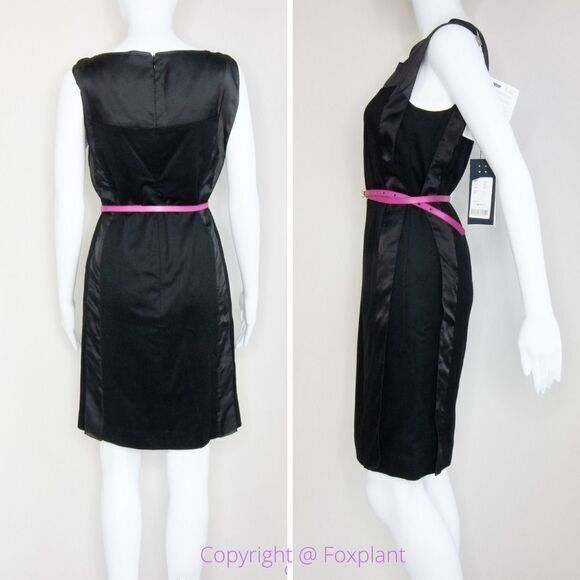 NEW Piazza Sempione Italian-made cashmere/silk black shift‎ dress, IT 40 - Picture 2 of 16